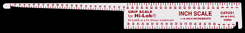 Aircraft Hi-Lok Grip Scale Gauge CATGS1 /GS2-612 Aviation Tool  ... 2-2-7 